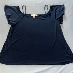 Navy Michael Kors Cold Shoulder Top